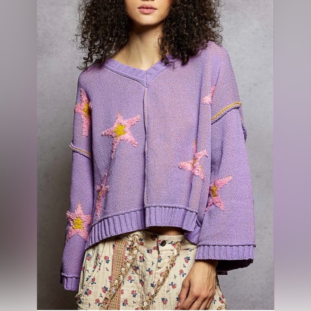 NWOT POL oversized star sweater sz S